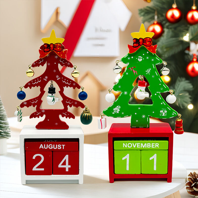 Wooden Christmas Tree Decoration Tabletop Christmas Tree With Advent Calendar For Christmas Gifts Xmas Ornaments supplier
