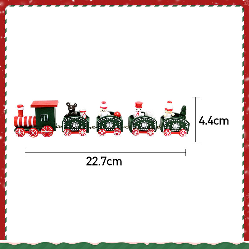 Happy Trees 5 Pcs Wooden Christmas Train with Snowman, Mini Train Decor Set for Christmas Party, Christmas Train Ornament manufacture