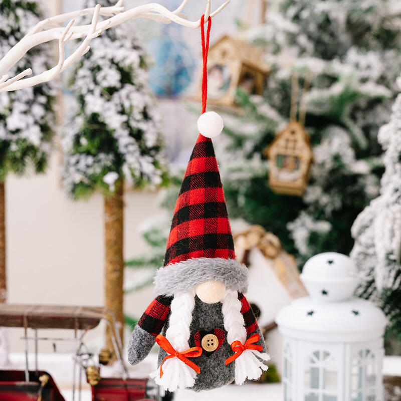Christmas Gnome Lighted Plush Gnomes Gonk With Lights Hanging Ornaments manufacture