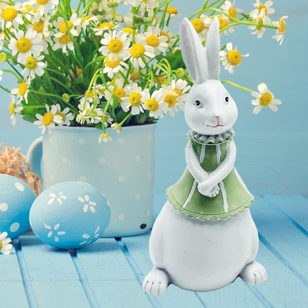 Eastern Decorations Polyresin Standing Bunny Table Top Decoration For Home Table Easter Rabbit Craft Gifts for Spring Indoo details