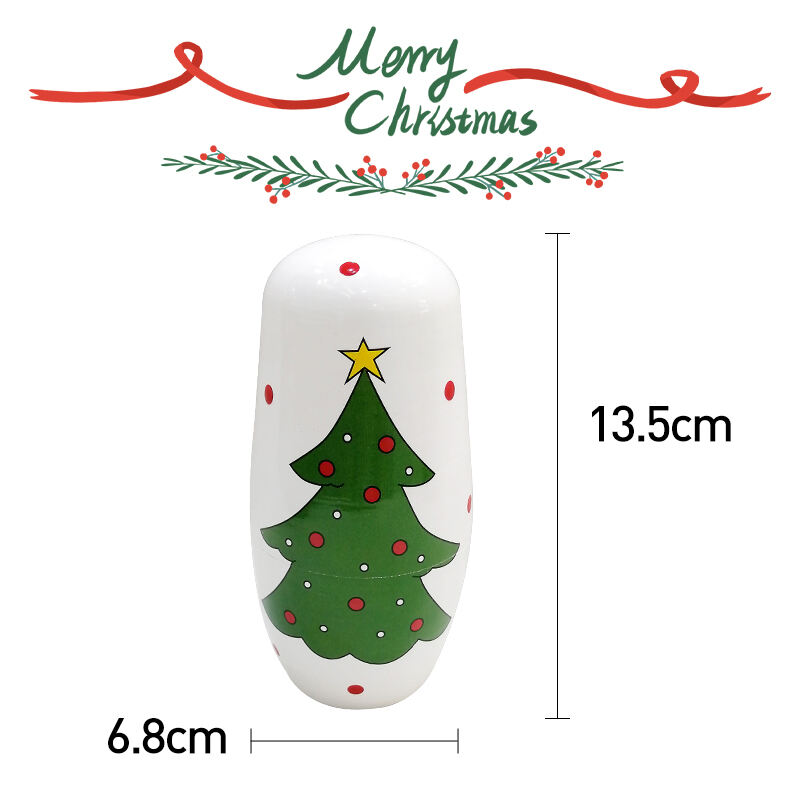 5Pcs Russian Matryoshka Dolls Handmade Wooden Christmas Table Decoration Doll Nesting Dolls Set for Kids  Birthday Toy Gift details