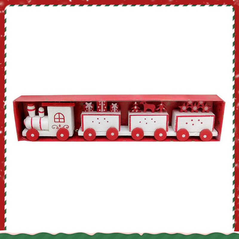 Happy Trees 4 Pcs Wooden Christmas Train with Snowman, Mini Train Decor Set for Christmas Party, Christmas Train Ornament Gift details