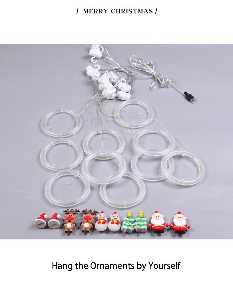 Hot-selling Acrylic Christmas Ornament , stars LED lights, wishing ball icicle string Christmas lights factory