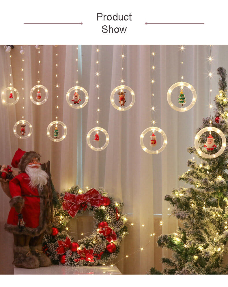 Hot-selling Acrylic Christmas Ornament , stars LED lights, wishing ball icicle string Christmas lights details