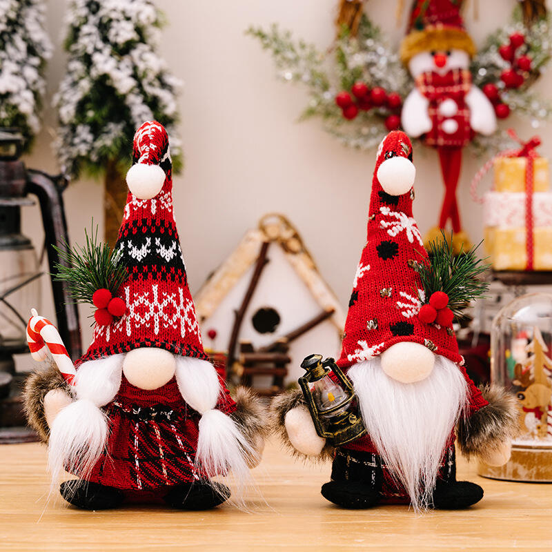 Gnome Christmas Plush Gnomes Gonk With Candy Canes & Kerosene Lamps supplier