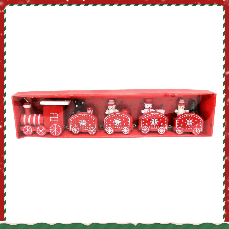 Happy Trees 5 Pcs Wooden Christmas Train with Snowman, Mini Train Decor Set for Christmas Party, Christmas Train Ornament factory