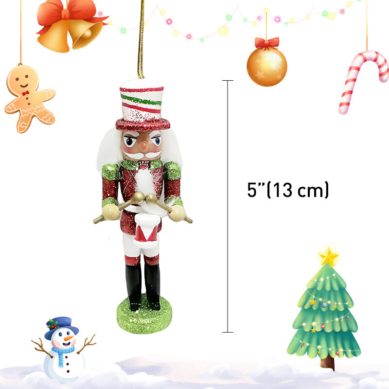 3/S Christmas Nutcracker Hanging Ornament Small Wooden King Nutcracker Hanging Decorations Nutcracker Figure Christmas manufacture