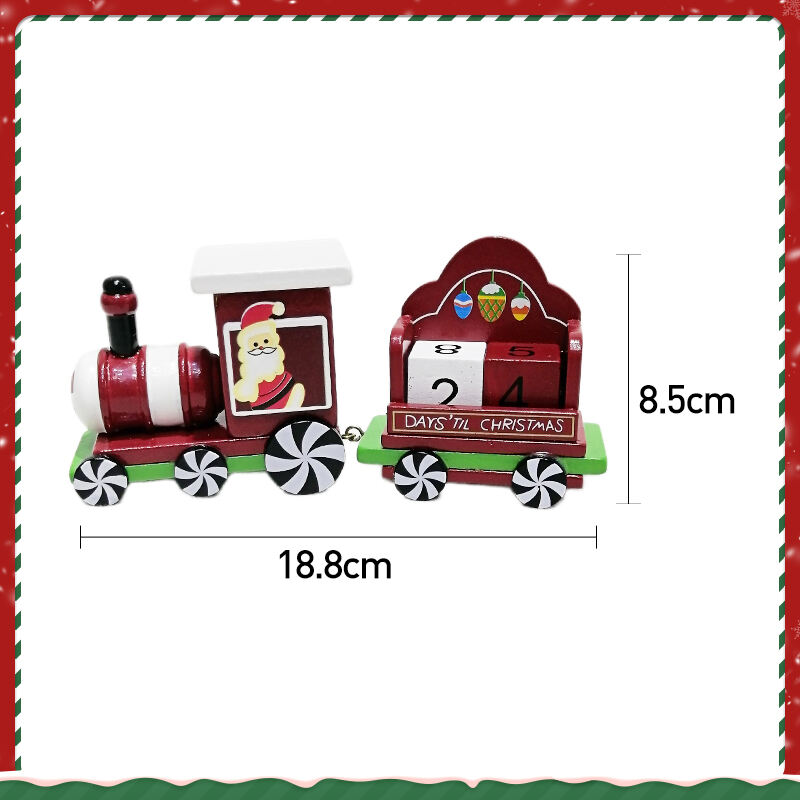 Christmas Painted Wooden Decoration Mini Train for Xmas Table Top Ornament for Festival Party factory