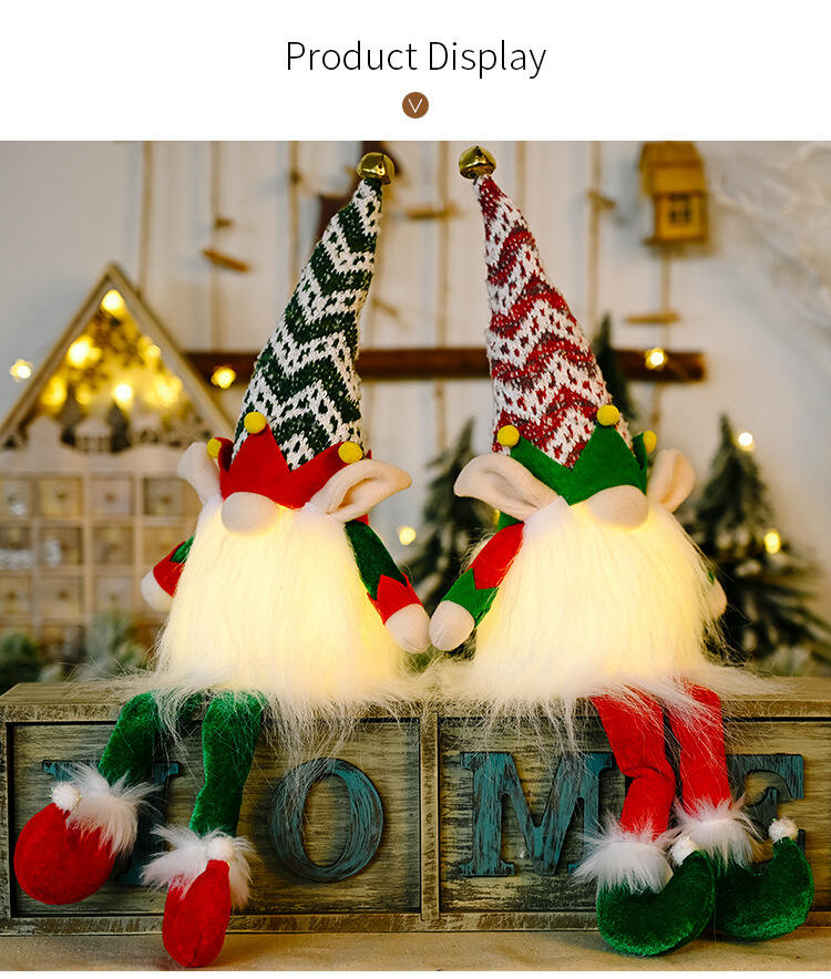 Christmas Gnome Light Plush Gnomes Gonk With Lights Elf With High Hat manufacture