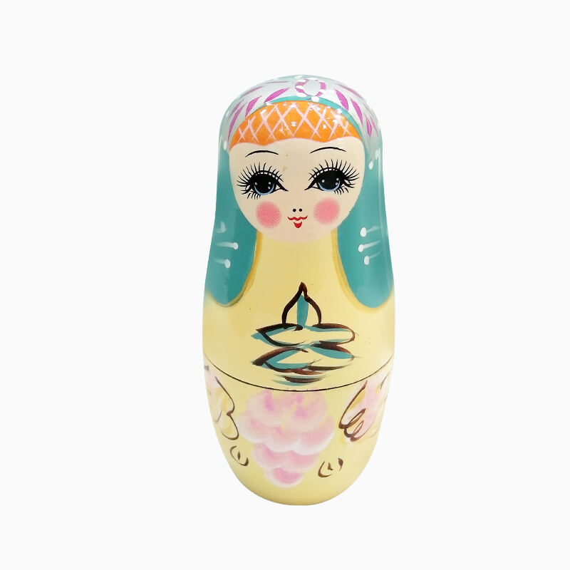 5Pcs Russian Matryoshka Dolls Handmade Wooden Christmas Table Decoration Doll Nesting Dolls Set for Kids Birthday Toy Gift manufacture
