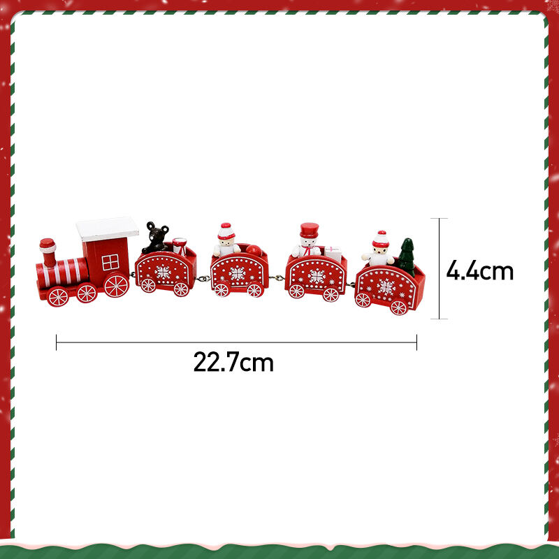 Happy Trees 5 Pcs Wooden Christmas Train with Snowman, Mini Train Decor Set for Christmas Party, Christmas Train Ornament supplier