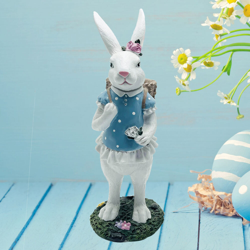 Eastern Decorations Polyresin Standing Bunny Table Top Decoration For Home Table Easter Rabbit Craft Gifts for Spring details