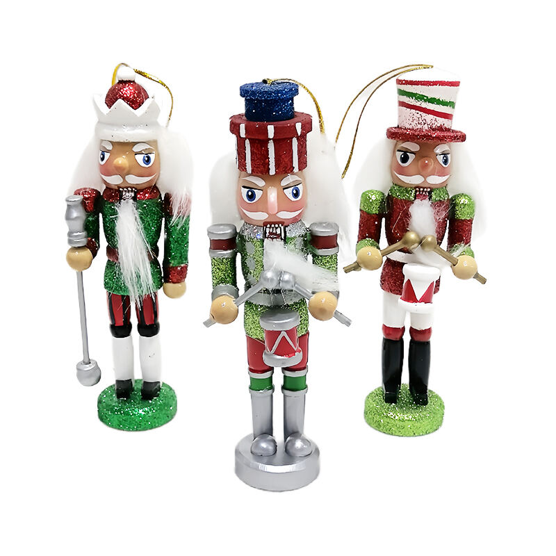 3/S Christmas Nutcracker Hanging Ornament Small Wooden King Nutcracker Hanging Decorations Nutcracker Figure Christmas details