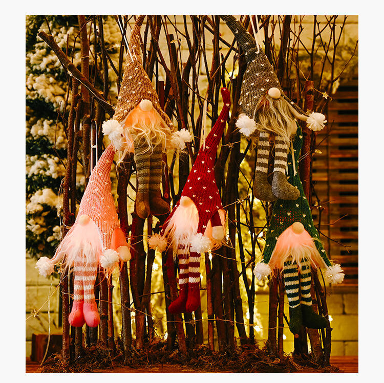 Christmas Gnome Light Plush Gnomes Gonk With Lights & Long Legs Hanging Ornaments manufacture