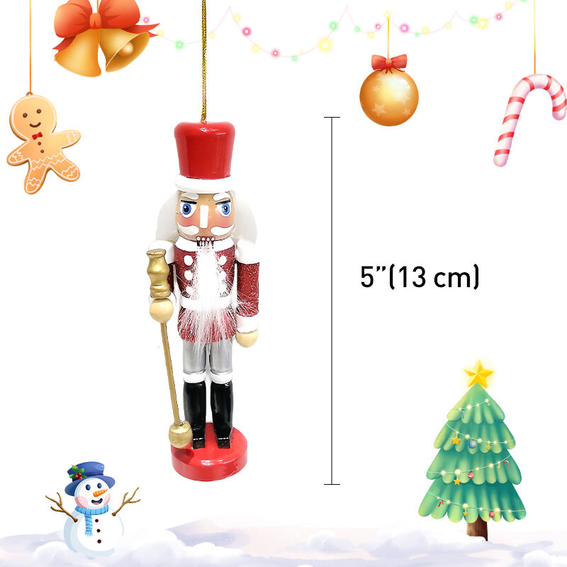 3/S Christmas Nutcracker Hanging Ornament Small Wooden King Nutcracker Hanging Decorations Nutcracker Figure Christmas Ornament manufacture