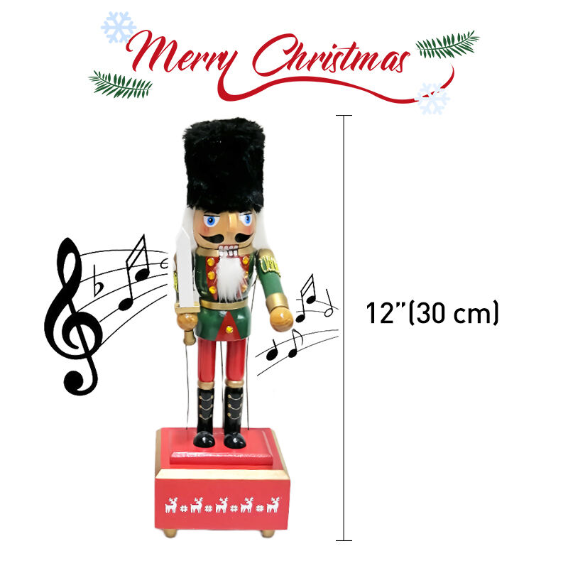 12 holidays are Nutcracker Wooden Nutcracker Soldier Music Box details