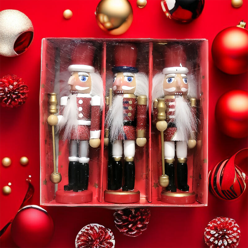 3/S Christmas Nutcracker Hanging Ornament Small Wooden King Nutcracker Hanging Decorations Nutcracker Figure Christmas Ornament manufacture