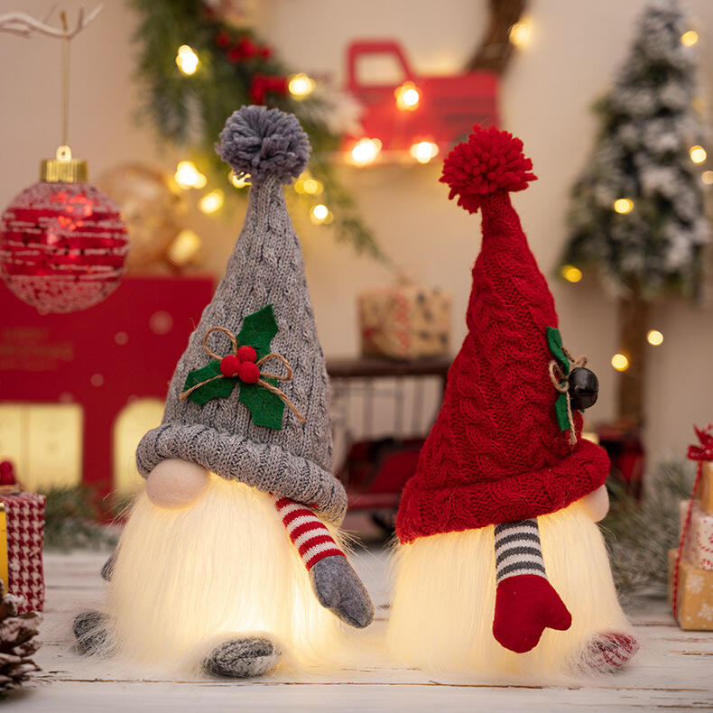 Christmas Gnome Light Plush Gnomes Gonk With Lights Desktop Ornaments supplier