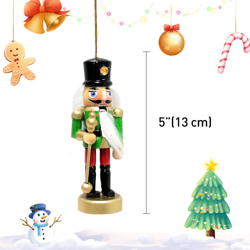 4/S Christmas Nutcracker Hanging Ornament Small Wooden King Nutcracker Hanging Decorations Nutcracker Figure Christmas supplier