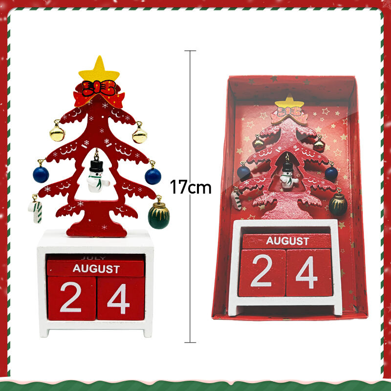 Wooden Christmas Tree Decoration Tabletop Christmas Tree With Advent Calendar For Christmas Gifts Xmas Ornaments details