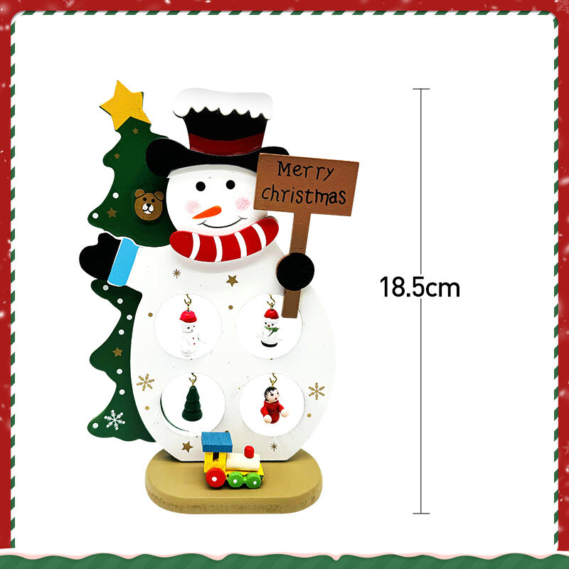 Wooden Christmas Tree Decoration Tabletop Christmas Tree With Mini Ornaments Wooden Base For Christmas Gifts Xmas Ornaments factory