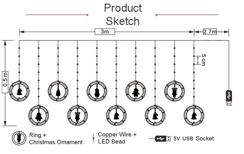 Hot-selling Acrylic Christmas Ornament , stars LED lights, wishing ball icicle string Christmas lights supplier