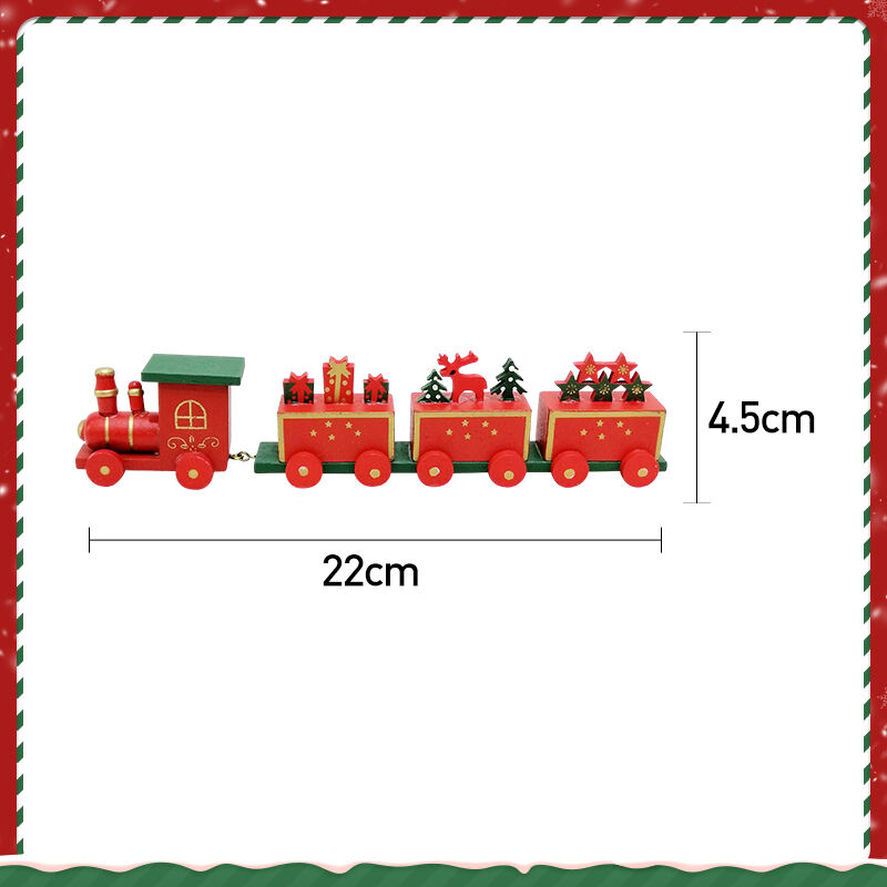 Happy Trees 4 Pcs Wooden Christmas Train with Snowman, Mini Train Decor Set for Christmas Party, Christmas Train Ornament Gift details