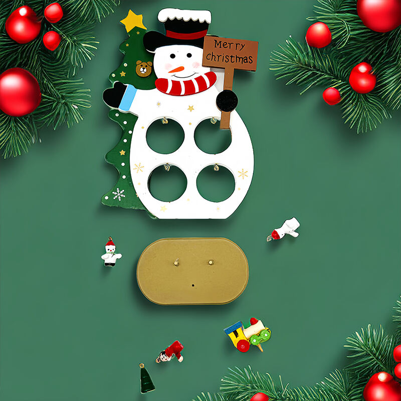 Wooden Christmas Tree Decoration Tabletop Christmas Tree With Mini Ornaments Wooden Base For Christmas Gifts Xmas Ornaments supplier