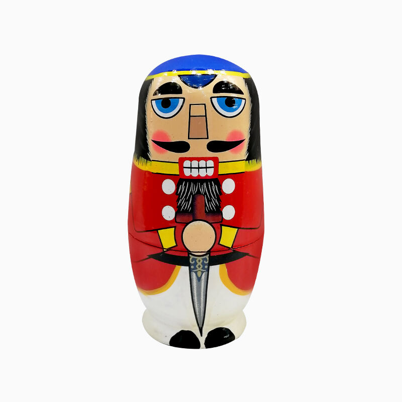5Pcs Russian Matryoshka Dolls Nutcracker Handmade Wooden Christmas Table Decoration Doll Nesting Dolls Set for Kids Birthday Toy factory