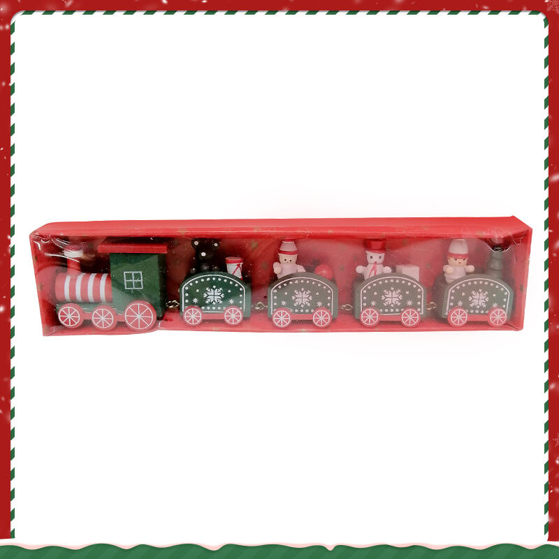 Happy Trees 5 Pcs Wooden Christmas Train with Snowman, Mini Train Decor Set for Christmas Party, Christmas Train Ornament supplier