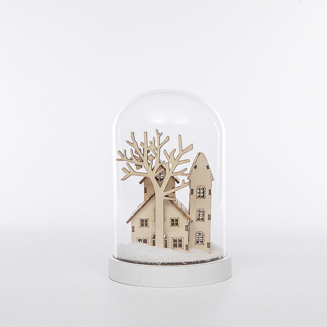 Christmas Led lighting Glass Christmas Ornaments Christmas Village Wooden Decoration supplier