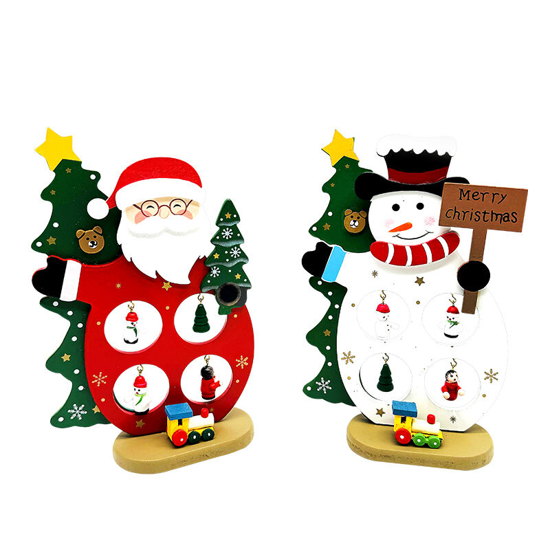 Wooden Christmas Tree Decoration Tabletop Christmas Tree With Mini Ornaments Wooden Base For Christmas Gifts Xmas Ornaments manufacture