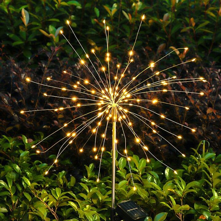 Fireworks Lights Waterproof Outdoor Dandelion Flash String Fairy Lights 120 LEDs Solar Lawn Lights manufacture