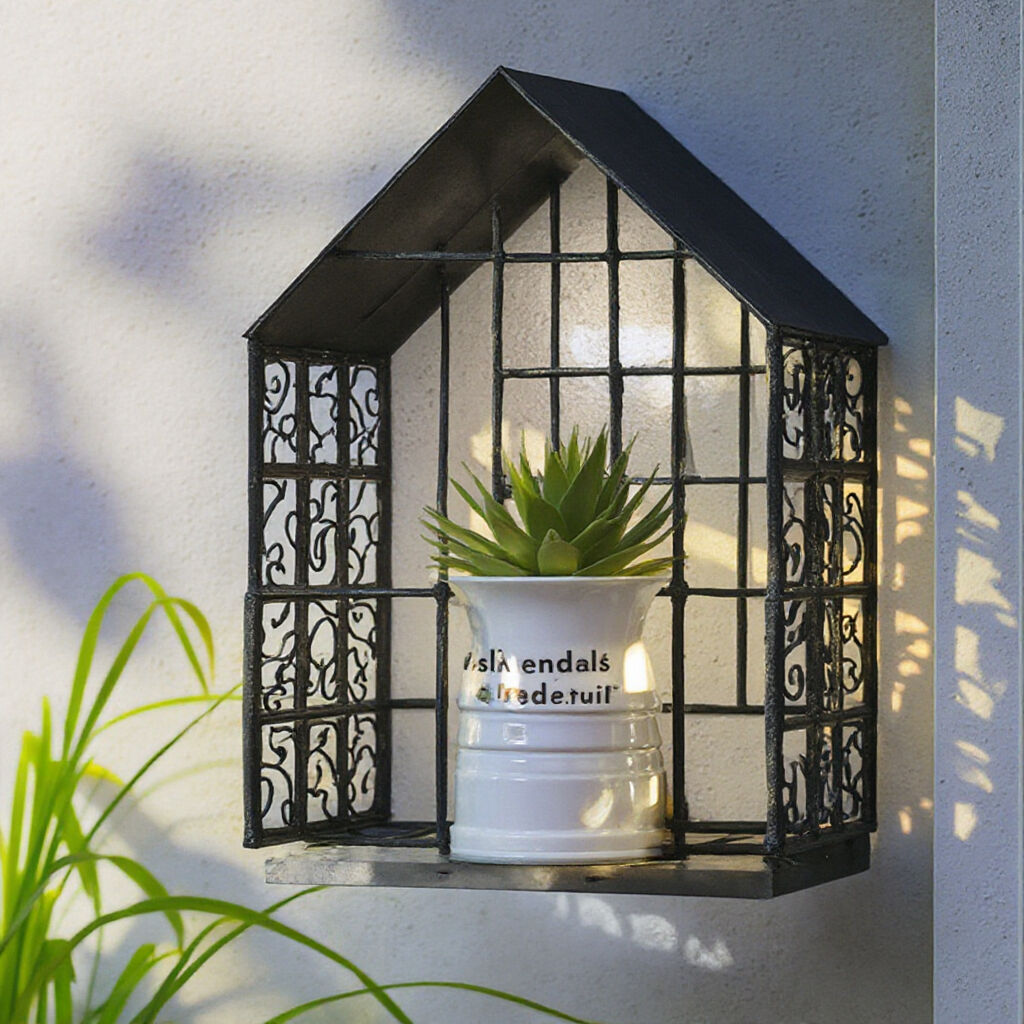 Modern Solar LED Lantern Bronze Outdoor Wall Lights Square Shape Outdoor Wall Lamps manufacture