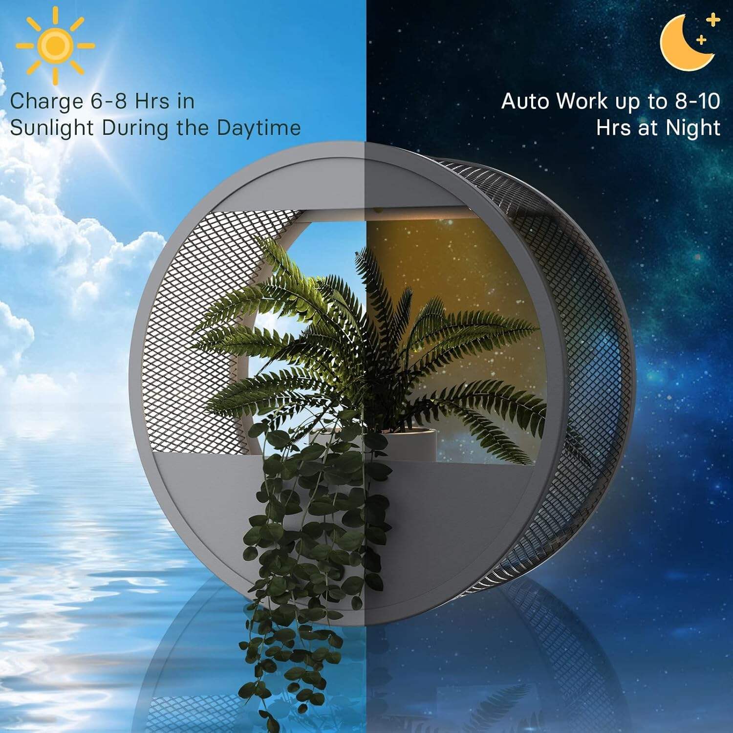 Garden Patio Circular LED Solar Hanging Wall Sconce Planter Outdoor Wall Lamp manufacture