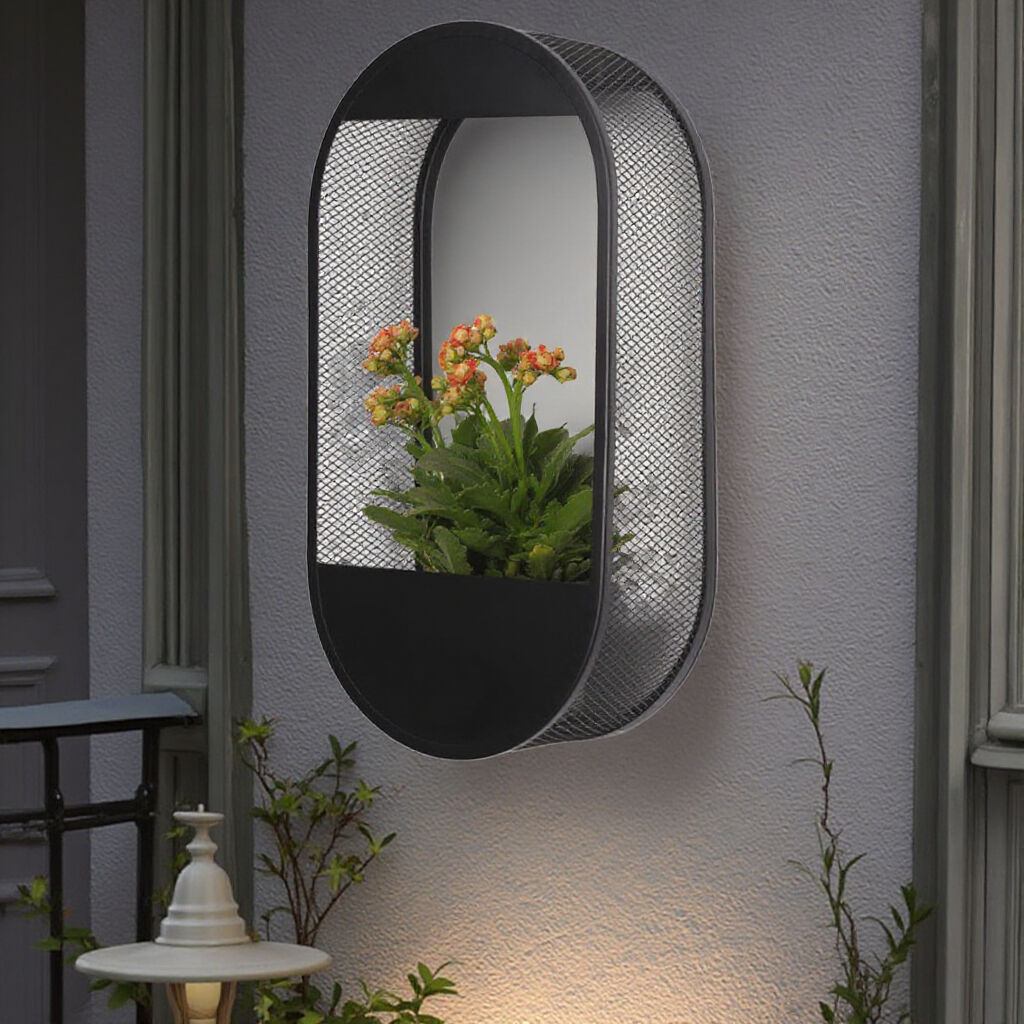 Elliptical Mesh Planter Garden Outdoor Waterproof Solar Floor Lamp Solar Powered Wall Pot Light supplier