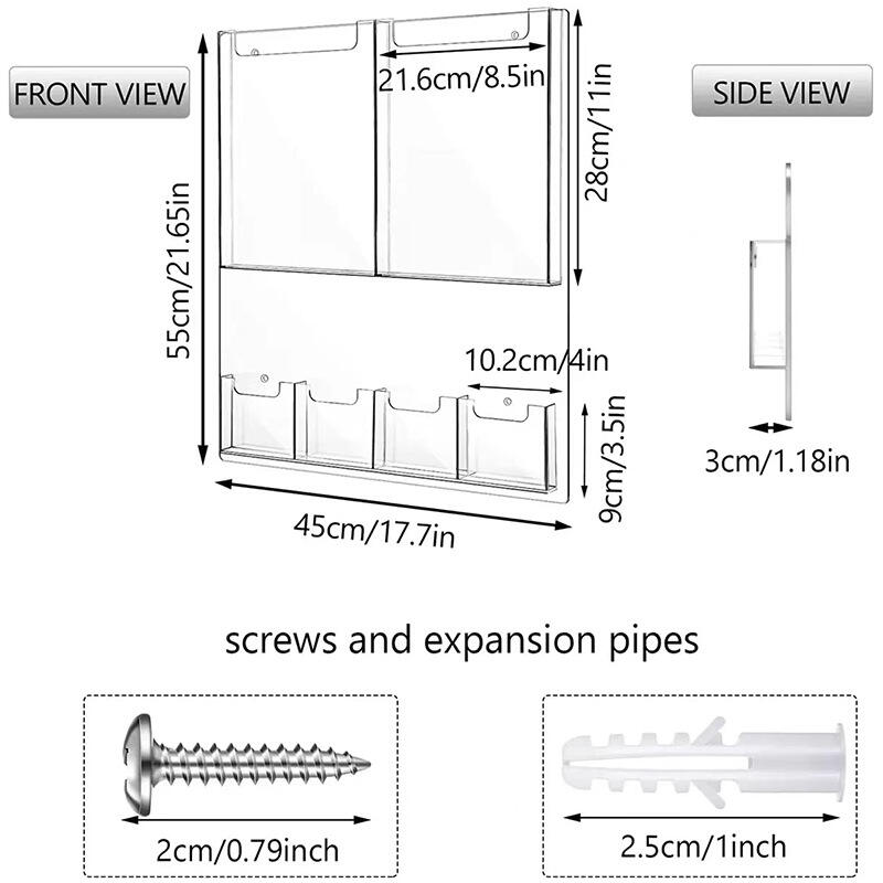 Clear Wall Mount Business Menu Acrylic Brochure Magazine Organizers Display Stand Holder Wall Mount Hanging Magazine Rack factory