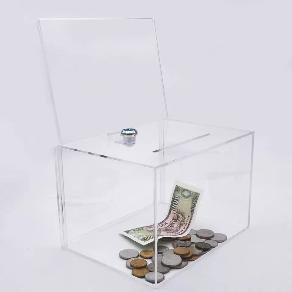 Wholesale Acrylic Charity Donation Box Large Donation Box manufacture