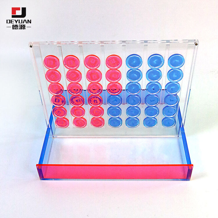 Custom Acrylic Chess Game Colorful chess Board Acrylic Four Connect Game set  Large Travel Outdoor Board Game Connect 4 Four in supplier