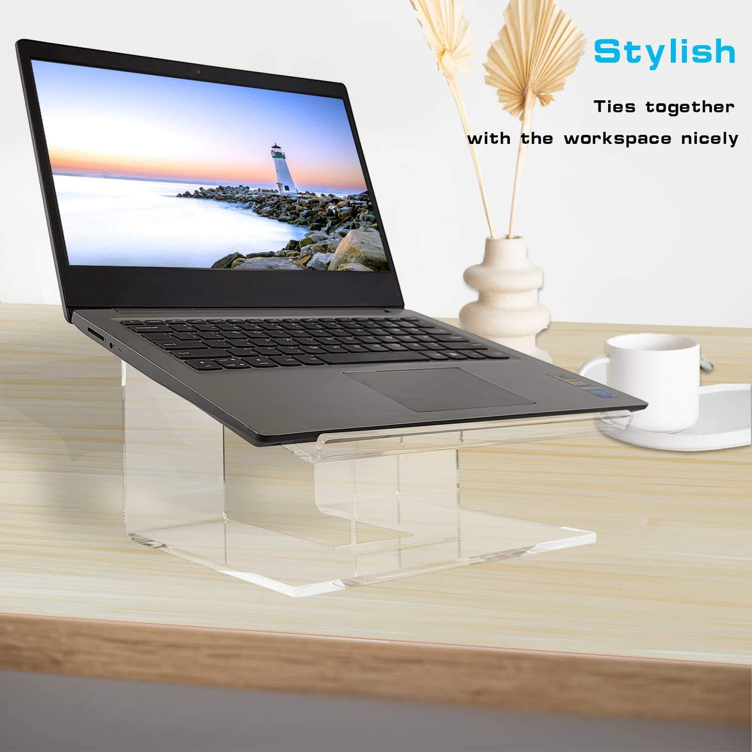 Transparent Clear Computer Display Racks Mount Riser Acrylic Laptop Stand manufacture