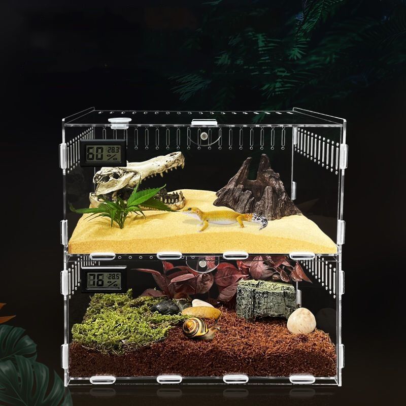 Breathable Waterproof Transparent Acrylic Pets Feeding Box Reptile Cage Breeding Box Tank for Lizards Snakes Turtles Reptiles supplier