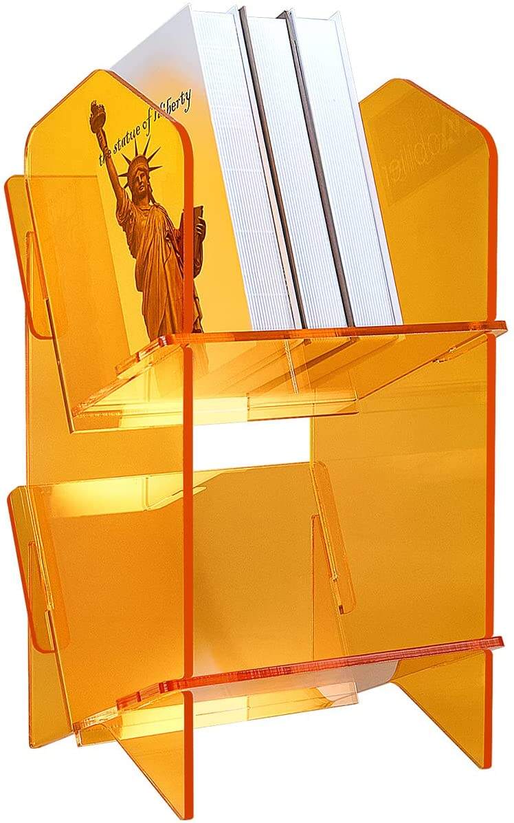 Wholesale 2 Tier Acrylic  Bookcase and Small Display Storage Cupboard File  Magazine Cabinet Acrylic Book Stand details