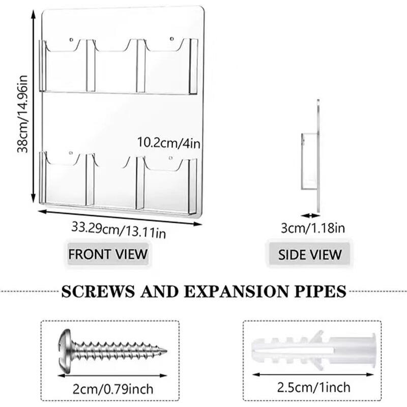 Clear Wall Mount Business Menu Acrylic Brochure Magazine Organizers Display Stand Holder Wall Mount Hanging Magazine Rack details