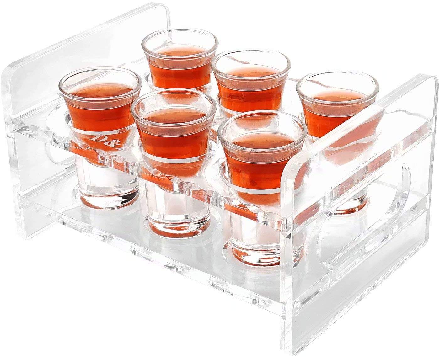 Customized  Acrylic Shot Glass Stand Rack Acrylic Serving Tray details