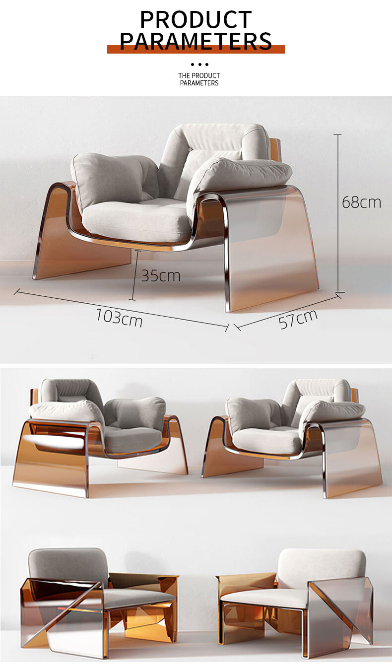 Modern Simple Designer Creative Fashion Acrylic Leisure Chair  Chair Home Living Room villa Nordic Home leisure chair factory