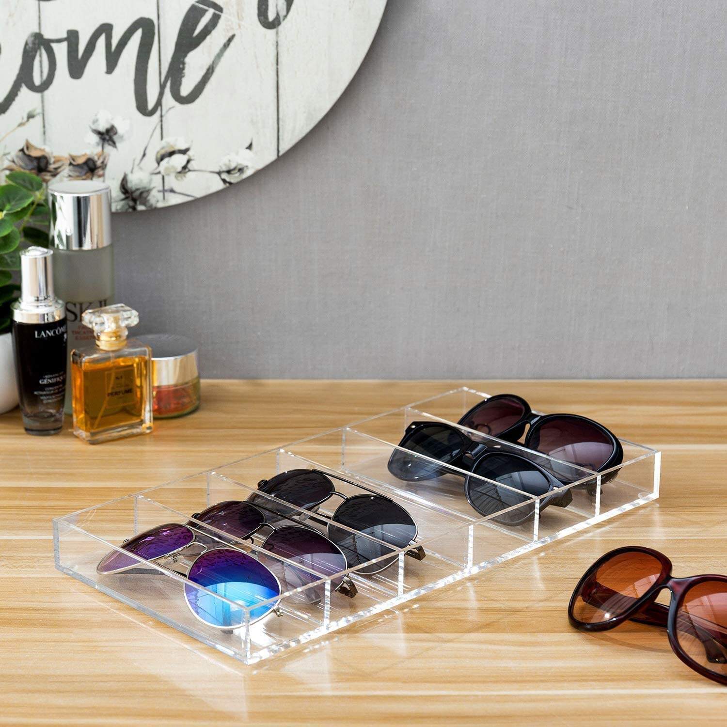 Customized Acrylic Sunglasses Display Organizer Acrylic Tray for Sunglasses details