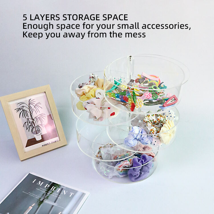 Customized 360 Rotating Holder Acrylic Makeup Organizer Acrylic Stand details