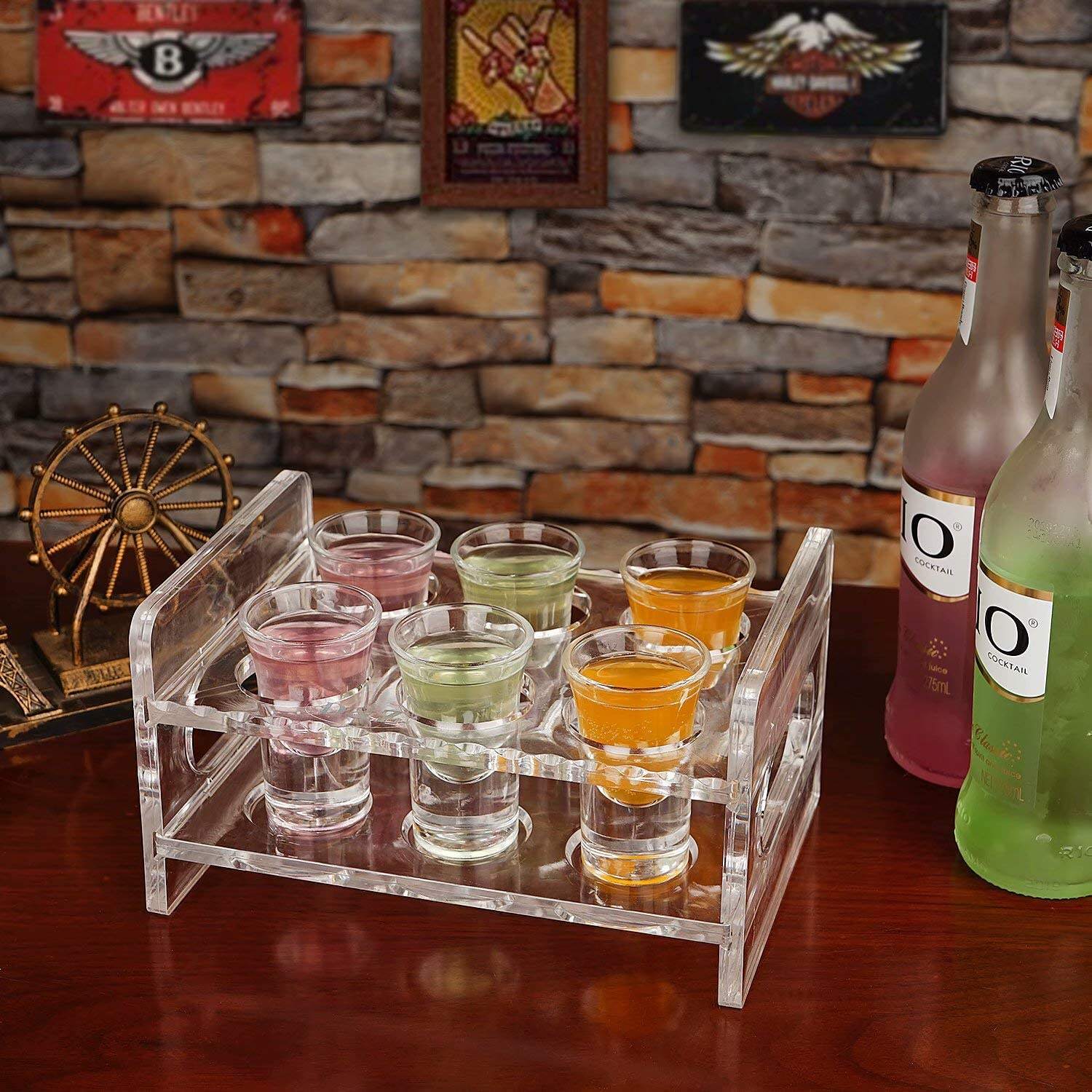 Customized  Acrylic Shot Glass Stand Rack Acrylic Serving Tray details