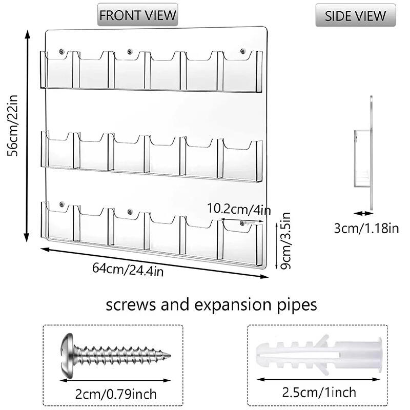 Clear Wall Mount Business Menu Acrylic Brochure Magazine Organizers Display Stand Holder Wall Mount Hanging Magazine Rack manufacture