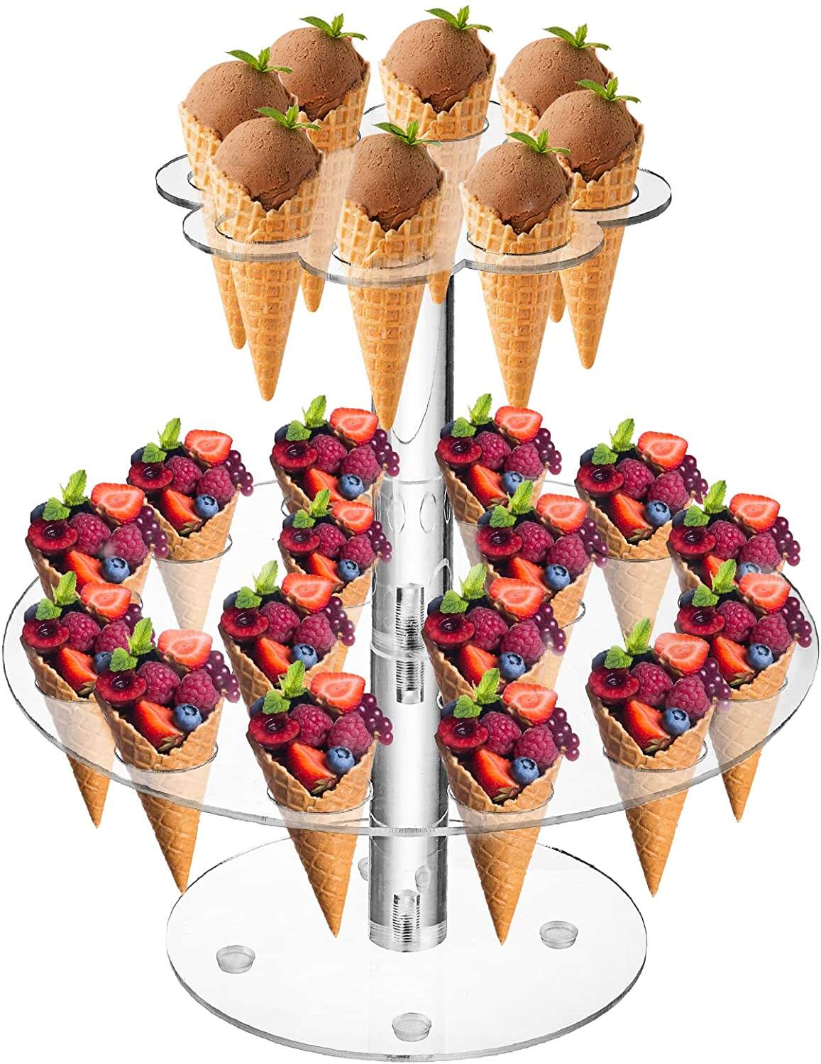 Customized  Acrylic Ice Cream Cone Holder Acrylic Ice Cream Display Rack supplier